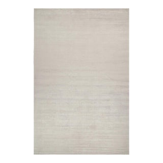 2010s Rug & Kilim’s Plain Modern Rug in Solid Silver and Off-White Tone-on-Tone - 13x20 For Sale