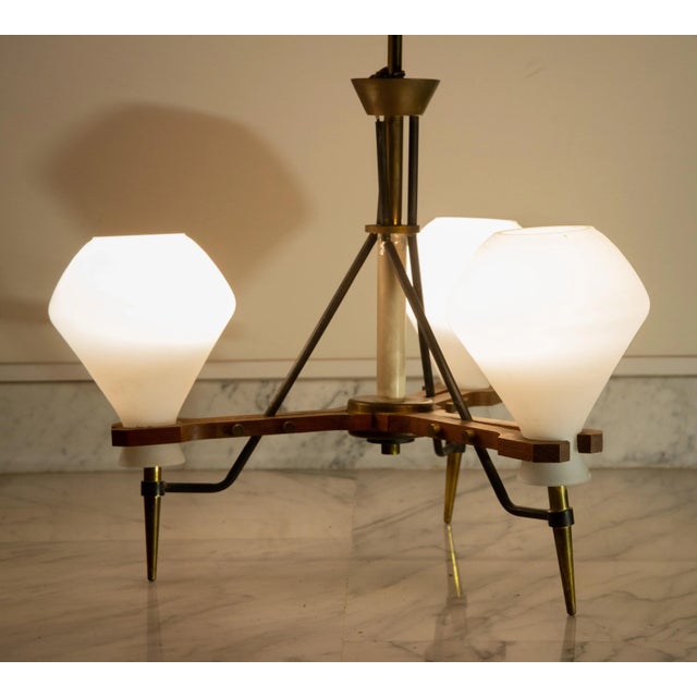 Stilnovo Italian Mid-Century Chandelier by Stilnovo, 1960s For Sale - Image 4 of 8