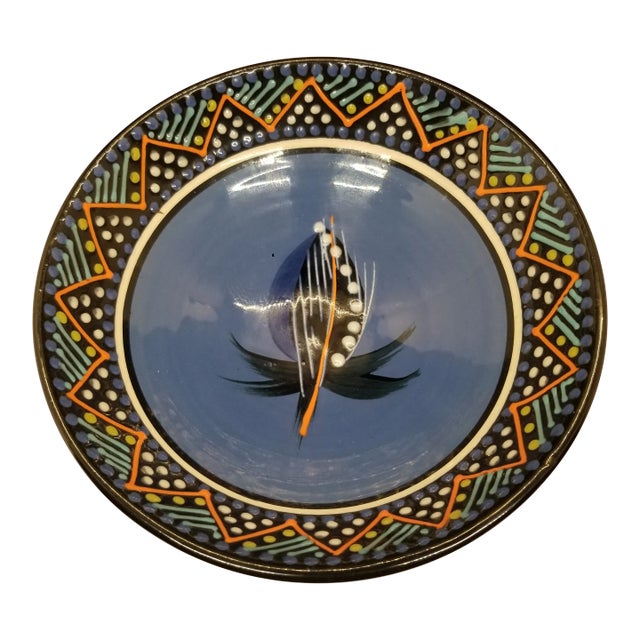 Vintage South African Ceramic Handcrafted Painted Bowl Artist Signed For Sale