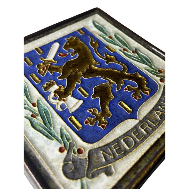 Mid-Century Cloisonné Nederland Tile from Royal Delft De Porceleyne Fles For Sale - Image 3 of 17