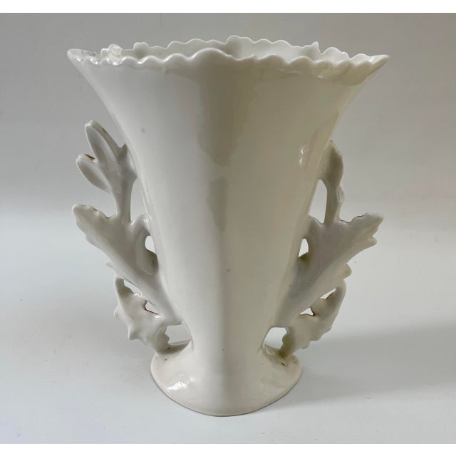 French Antique French Ornate Old Paris Porcelain Mantel Urn Flower Trophy Vase For Sale - Image 3 of 11