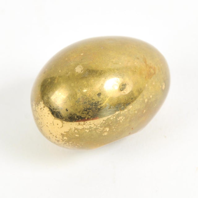 Signed Carl Aubock Solid Brass Egg Paperweight Made in Austria For Sale - Image 10 of 12