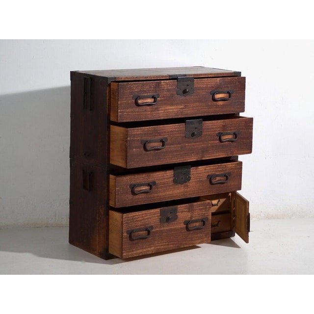 Antique Tansu with Small Door For Sale - Image 4 of 15