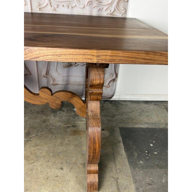 Wood Monumental Spanish Baroque Walnut Trestle Dining Table by Miamar Home For Sale - Image 7 of 18