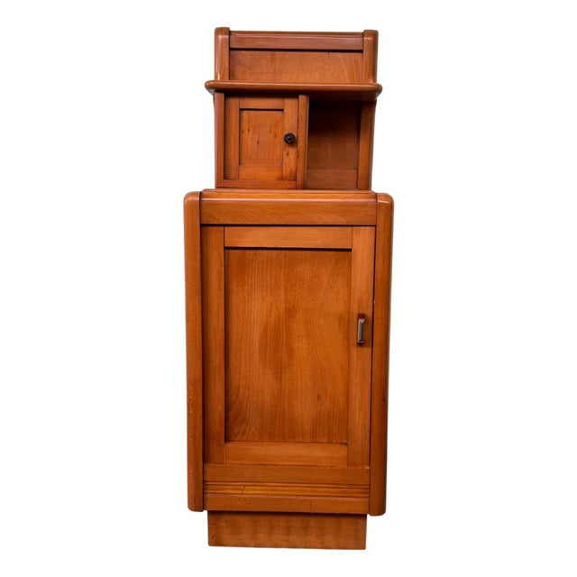 Tall Antique Wooden Nightstand, 1930s For Sale