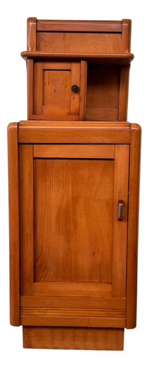 Tall Antique Wooden Nightstand, 1930s