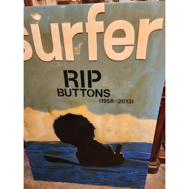Wood Acrylic Pop Art Tribute to Famous Surfer For Sale - Image 7 of 9