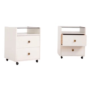 White Nightstands by Carlo De Carli for Luigi Sormani, 1960, Set of 2 For Sale