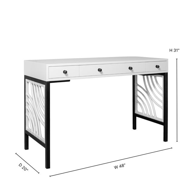 Modern Swirl Writing Desk - Bright Green For Sale - Image 3 of 8