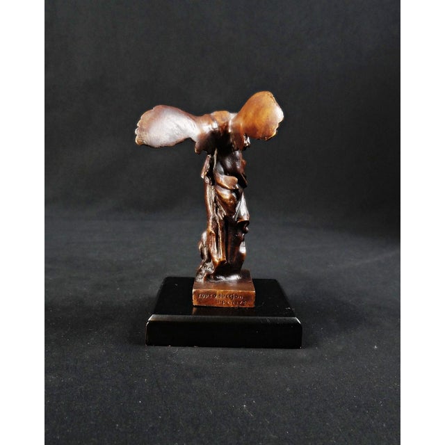 Metal Bronze Winged Victory of Samothrace Miniature, 1990s For Sale - Image 7 of 13