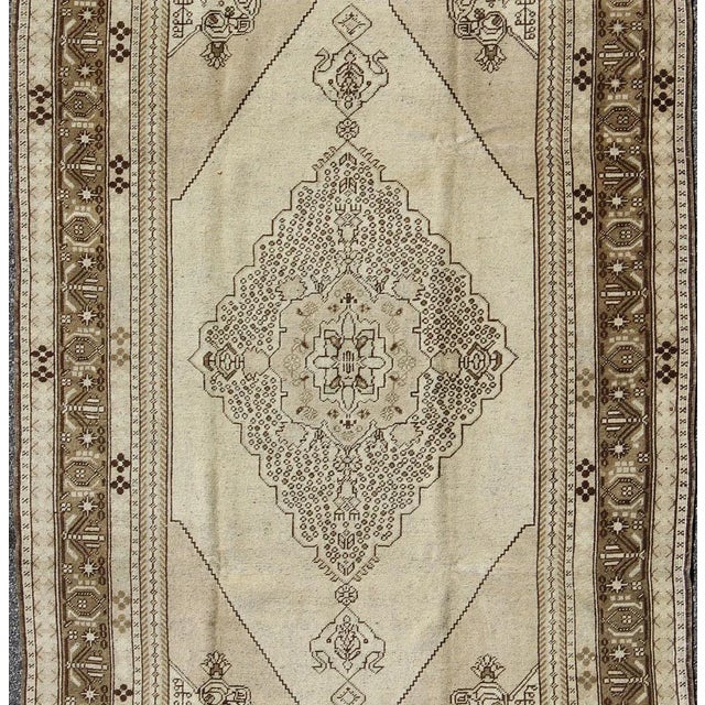 Vintage Turkish Oushak in Olive, Brown, Khaki and Earth Colors For Sale - Image 4 of 7