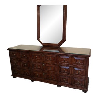 Henredon 9 Drawer French Country Dresse Rwith Mirror 1970's For Sale
