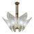 Vintage Murano Glass & Brass Chandelier With Iridescent Petal Shades, Italy 1970s For Sale