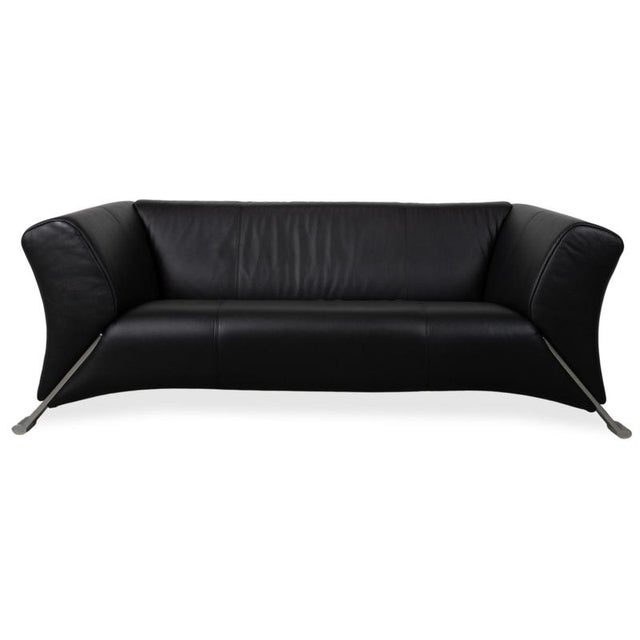 322 2-Seater Sofa in Black Leather from Rolf Benz For Sale - Image 12 of 12