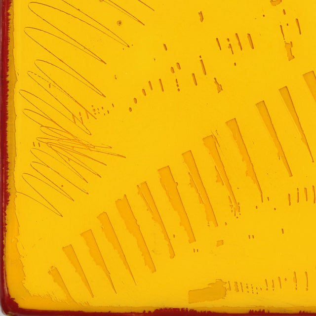 The Window 354 - Modern Shiny Resin Minimalist Purple & Yellow Two Tone Original Artwork by Ricky Hunt For Sale - Image 4 of 9