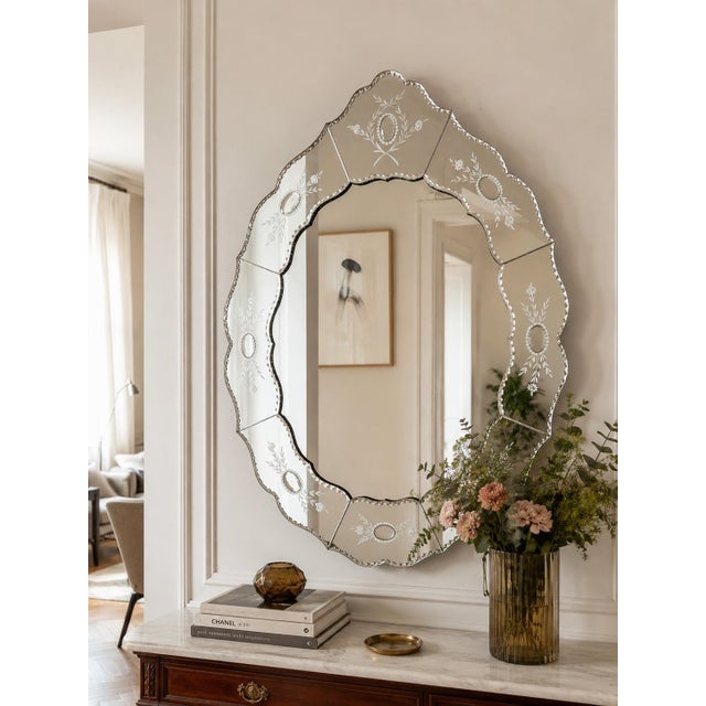 Vintage Venetian Mirror, 1960 For Sale - Image 8 of 10