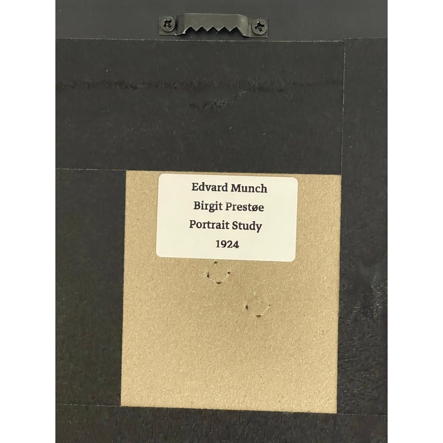 Oxblood Red After Edvard Munch “Birgit Prestøe” Hand-Textured Fine Art Portrait Print, 1924 For Sale - Image 8 of 9