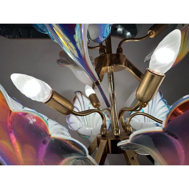 Wings of Freedom Chandelier in Murano Glass by Franco Luce, 1980s For Sale - Image 9 of 15