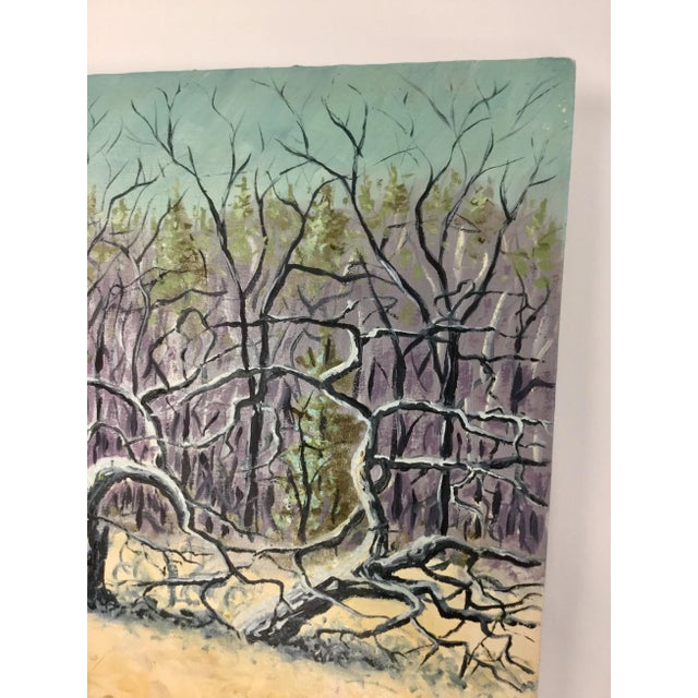 Large 1990’s Original Expressionist Landscape Oil Painting For Sale - Image 4 of 13