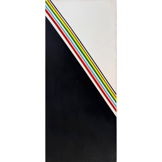 Vintage Hard Edge Abstract Painting, 3d Convex Curved Pop Art For Sale