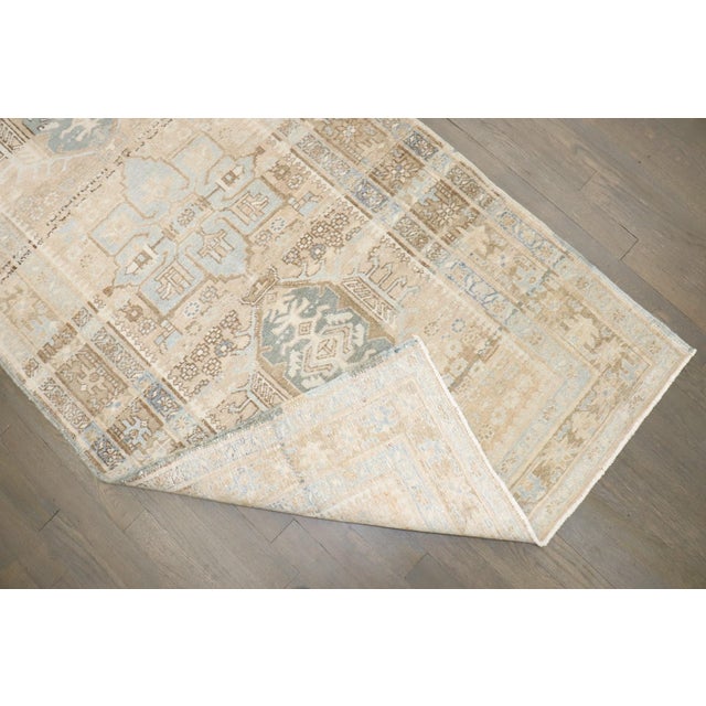 Neutral Persian Heriz Karadja Runner rug no. j5323 For Sale - Image 4 of 9