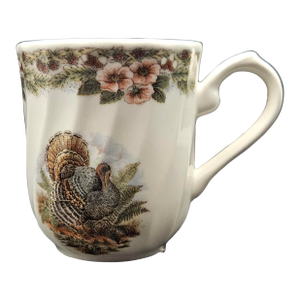 1990s Queens Myott Churchill Thanksgiving Turkey Multicolor Mug Coffee Tea Cup