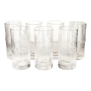 1970s Niva High Ball Glasses by Tapio Wirkkala for Iittala Finland, Set of 7