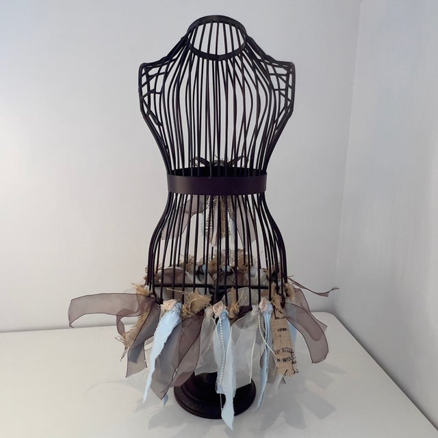 Antique Style Victorian Rustic Dress Form Mannequin Metal Wrought Iron Shabby Chic For Sale In Boise - Image 6 of 16