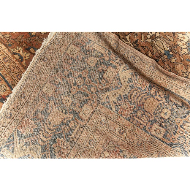 Textile Antique Persian Sultanabad Brown Handwoven Wool Carpet For Sale - Image 7 of 8