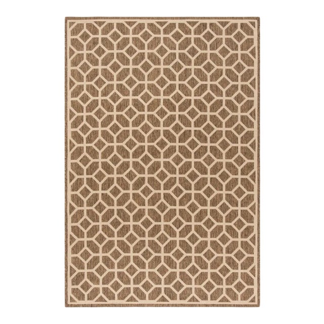Sunrise Indoor Outdoor Rug Beige & Cream 5'3"x7'6" For Sale