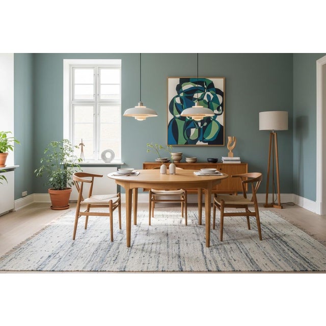 Round Oak Model 62 Dining Table by Henning Kjærnulf for Sorø Stolefabrik, Denmark, 1960s For Sale - Image 11 of 18