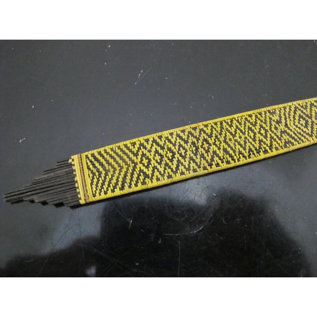 Early 20th Century Antique Malaita Solomon Islands Woven Black Palm Frond Ceremony Head Comb Set For Sale - Image 5 of 12