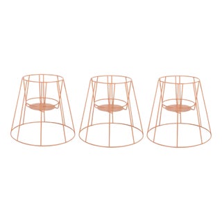Small Dusty Peach Cibele Plant Stands by Ok Design, Set of 3 For Sale