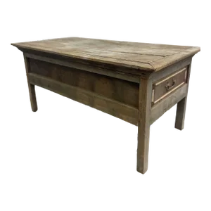 Primitive Table With History as Wake Casket Table or Catafalque 1800's