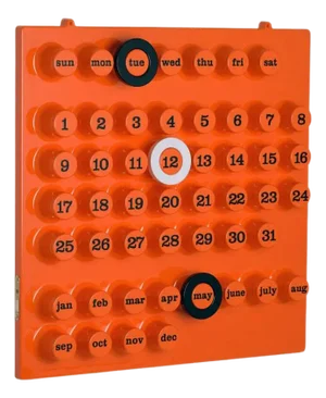 Ring-a-Date Ring a Date Perpetual Calendar Wall Desk Designer Giorgio Della Beffa, Space Age Plastic Era