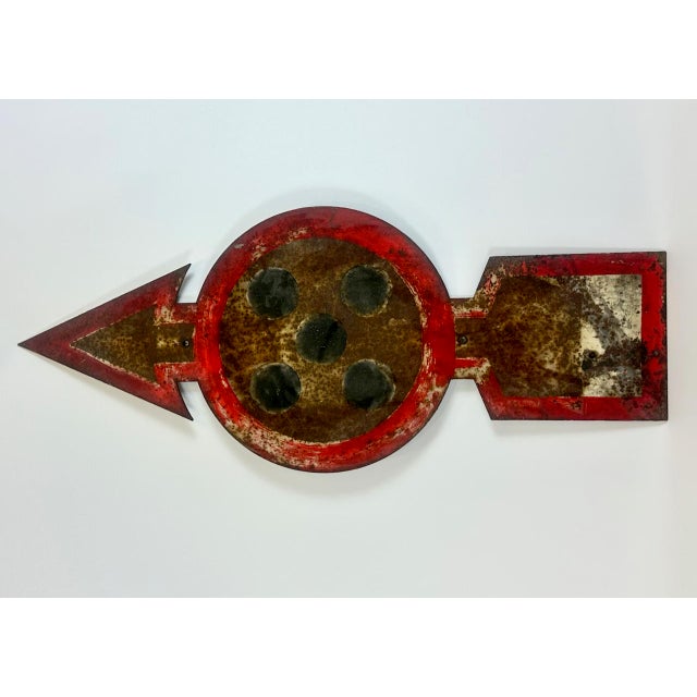 Red Antique German Military Road Sign, 1940s For Sale - Image 8 of 8