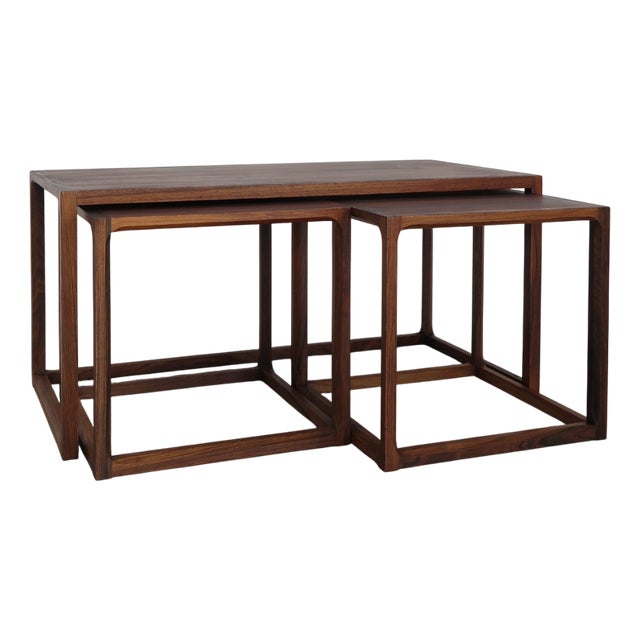 Nesting Tables attributed to Aksel Kjesgaard, Denmark, 1960s, Set of 3 For Sale
