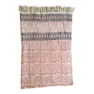 Hand Woven Block Printed Tribal Throw For Sale