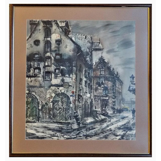 Janis Brekte, City, 1970, Watercolor on Paper For Sale - Image 4 of 4