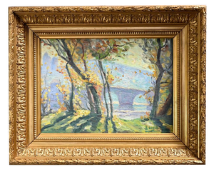 Rustic Landscape, Late 1800s, Oil on Canvas, Framed