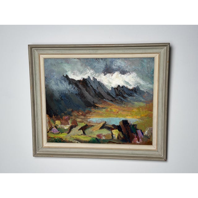 Original Swedish Oil on Panel – “Landscape” by Erik Magnusson (1919–2012) – Signed and Dated 1949 – Vintage & Framed – 78...