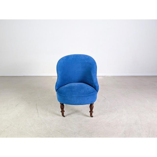 Blue Antique Victorian Lounge Chair, 1890 For Sale - Image 8 of 8