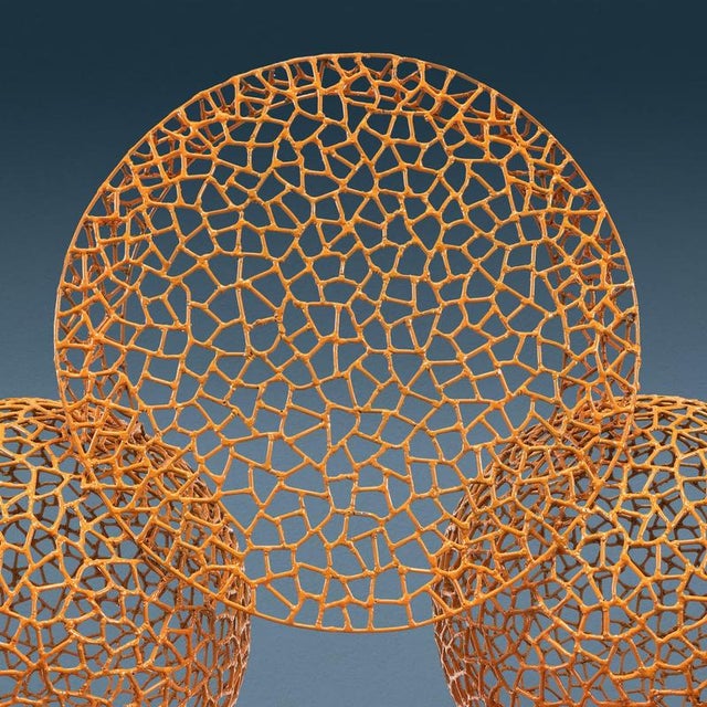 Armchair designed and created by Anacleto Spazzapan by welding small iron parts obtained from a rod and then enamelled in...