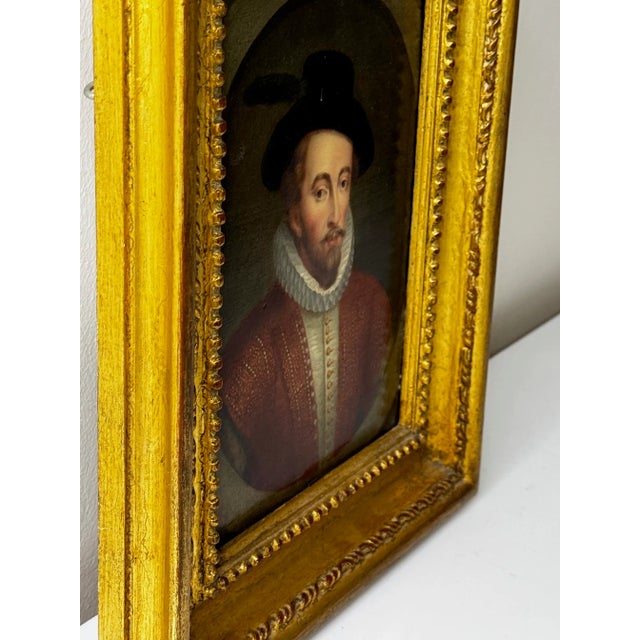 English Oil Painting Portrait Sir Walter Raleigh C18th Century Gilt Framed After the Celebrated Lennard Type For Sale - Image 6 of 11