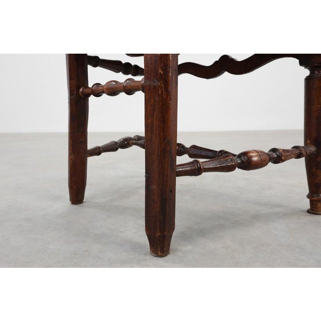Antique Gustavian Walnut Chair with Leather, 1700s For Sale - Image 12 of 14