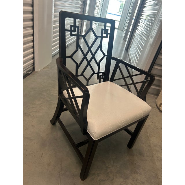 2010s Pair of Chippendale Chinoiserie Style Armchairs From Baker Stately Homes Collection For Sale - Image 5 of 8