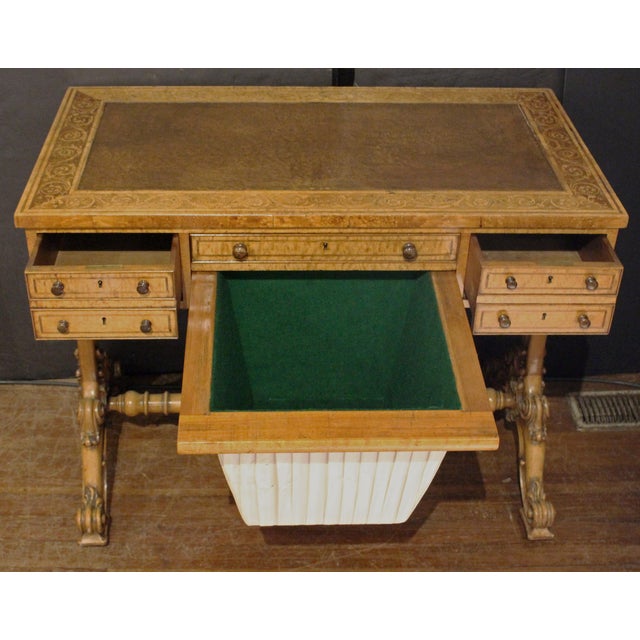 William IV Circa 1825-35 Regency-William IV Period English Writing Table Desk For Sale - Image 3 of 10