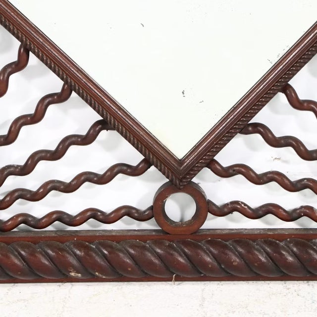 Late 19th Century Aesthetic Movement Carved Wood Wall Mirror With Sunburst Frame For Sale - Image 4 of 7