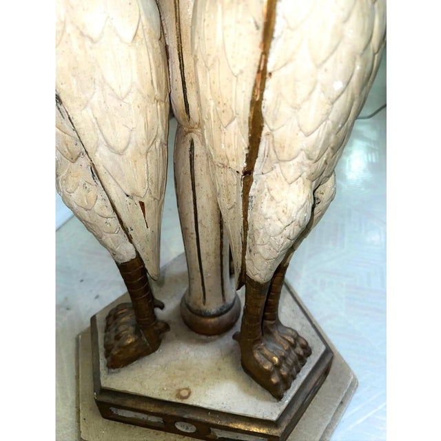 Cream Vintage Mid-Century Italian Neoclassical Hand-Carved Giltwood Swan Accent Table For Sale - Image 8 of 9