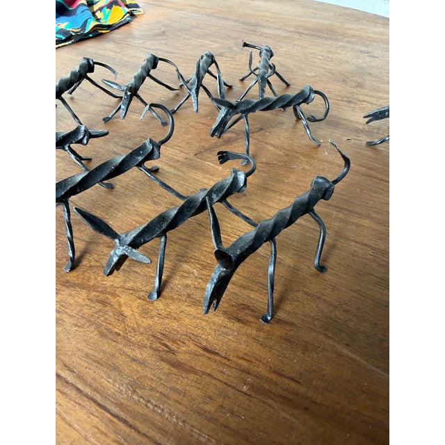 Metal Vintage Brutalist Zoomorphic Knife Rest, 1950s, Set of 12 For Sale - Image 7 of 18